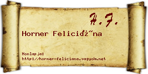 Horner Feliciána névjegykártya